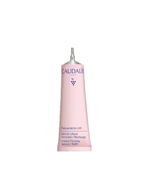 Pink tube of Caudalie Resveratrol-Lift Instant Firming Serum Refill.