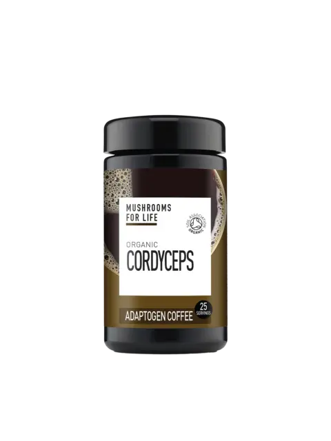 Mushrooms For Life Organic Cordyceps Adaptogen Coffee, 25 servings.