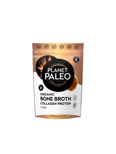 Planet Paleo Organic Bone Broth Collagen Protein, Pure, 25 servings, 225g.