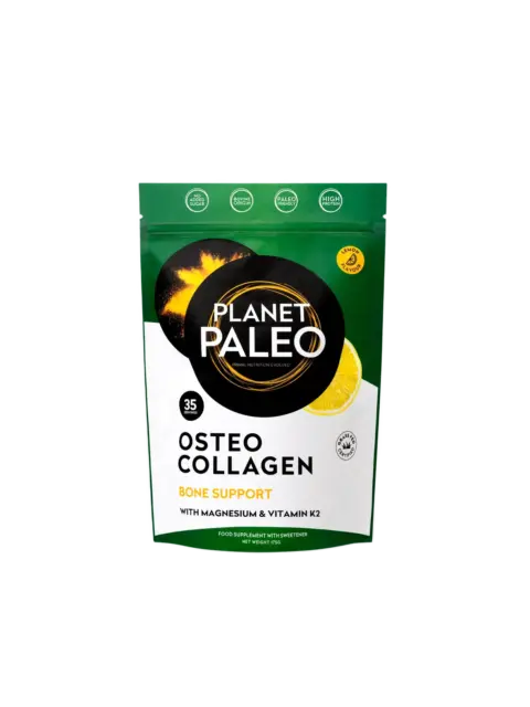 Planet Paleo Osteo Collagen, lemon flavour, 35 servings, bone support with magnesium and vitamin K2.