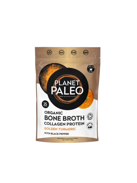 Planet Paleo Organic Bone Broth Collagen Protein, Golden Turmeric, 25 servings.