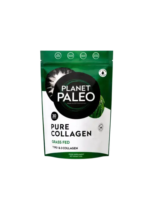 Planet Paleo Pure Collagen, grass-fed, 30 servings, type 1 & 3 collagen, 225g pouch.