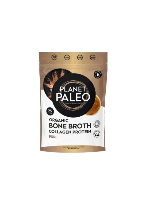 Planet Paleo Organic Bone Broth Collagen Protein, 25 servings, 215g pouch.