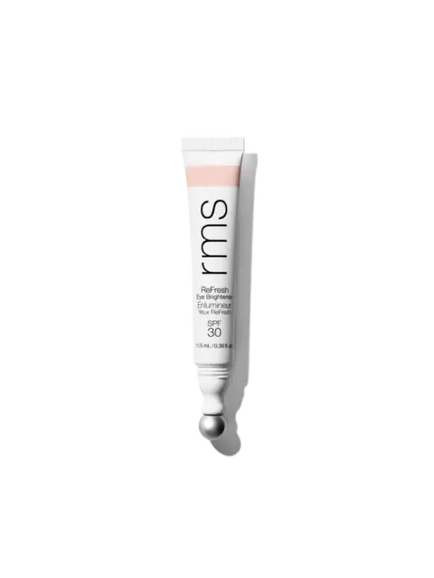 Tube of rms ReFresh Eye Brightener SPF 30, 11.5 mL, with applicator tip.