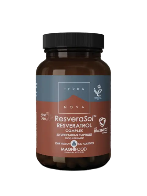 Terranova ResveraSol Resveratrol capsules, 50 count, vegan, no additives.