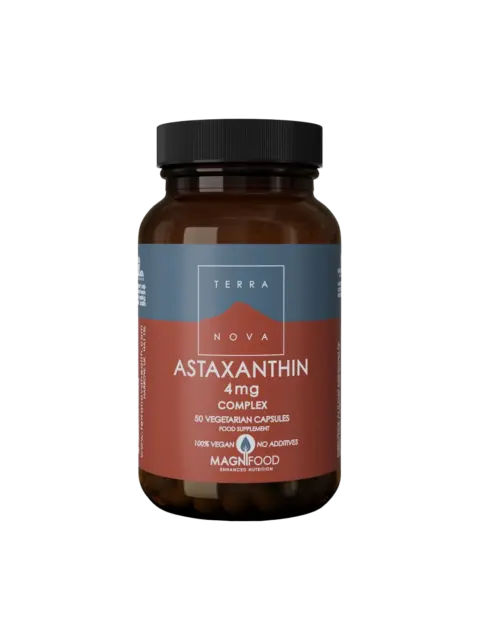 Terranova Astaxanthin 4mg Complex, 50 vegan capsules, no additives.