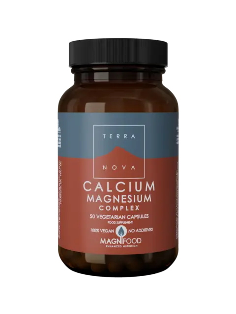 Terranova Calcium Magnesium Complex, 50 vegetarian capsules, vegan, no additives.