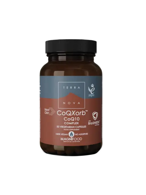 Terranova CoQXorb CoQ10 Complex, 50 vegetarian capsules, vegan, no additives.
