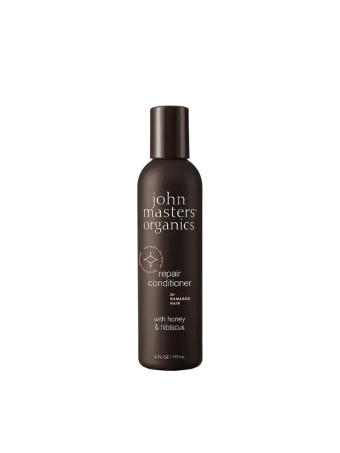 John Masters Organics repair conditioner, 177 ml, for damaged hair with honey and hibiscus.