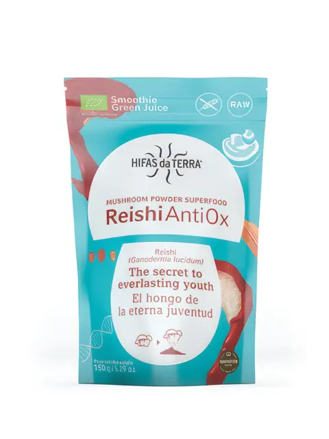 Reishi AntiOx mushroom powder superfood, 150g, by Hifas da Terra.
