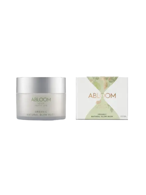 Abloom Organic Natural Glow Mask jar and box, 100ml.