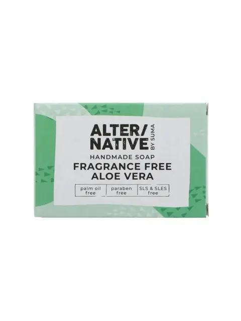 ALTER/NATIVE by Suma soap, fragrance free aloe vera, palm oil, paraben, SLS & SLES free.