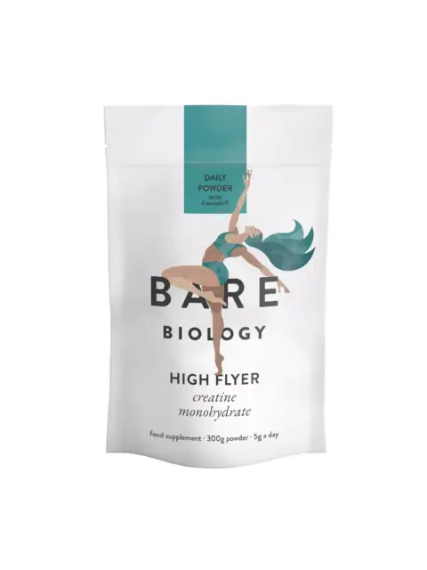 Bare Biology High Flyer creatine monohydrate, 300g powder, 5g daily.