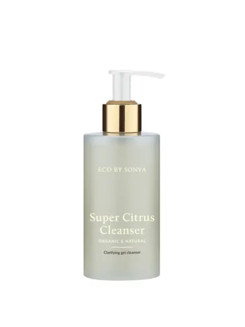 Eco by Sonya Super Citrus Cleanser bottle with pump dispenser.