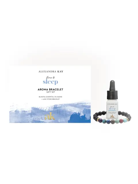 Aroma bracelet gift set with essential oil and lava stone bracelet.
