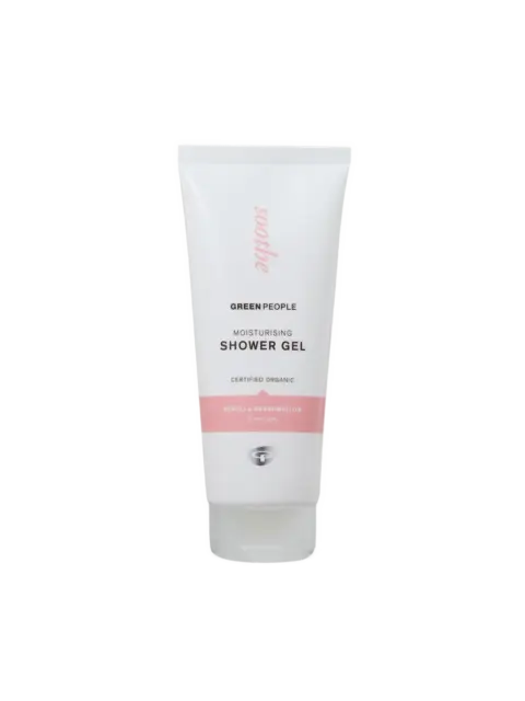 Green People moisturising shower gel, neroli and marshmallow, certified organic, 200ml tube.