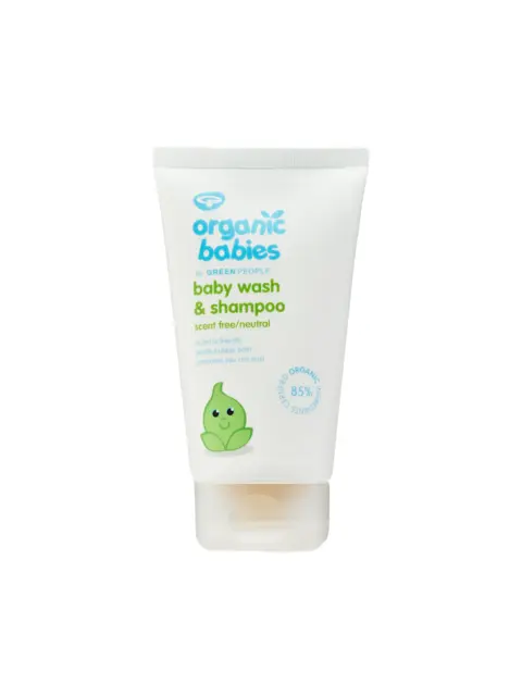 Organic Babies baby wash and shampoo, scent free, 150ml tube.
