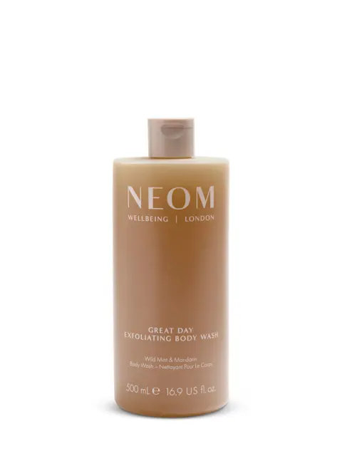 NEOM Great Day Exfoliating Body Wash, 500ml, Wild Mint & Mandarin.