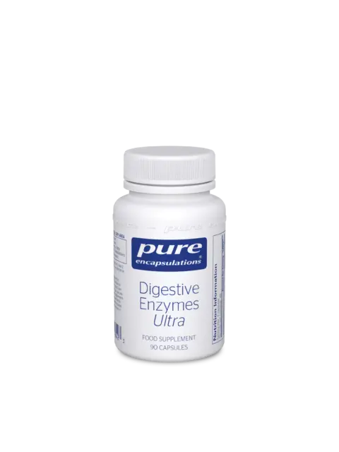 Pure Encapsulations Digestive Enzymes Ultra, 90 capsules, white bottle.