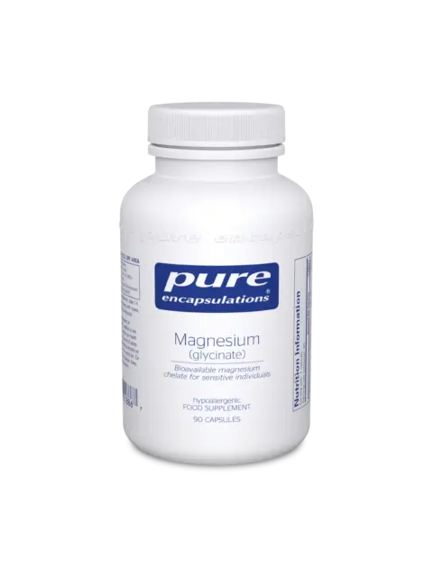 Pure Encapsulations Magnesium Glycinate, 90 capsules, hypoallergenic food supplement.