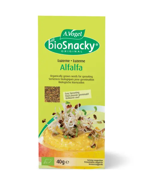 A.Vogel bioSnacky Alfalfa seeds, 40g, for sprouting.