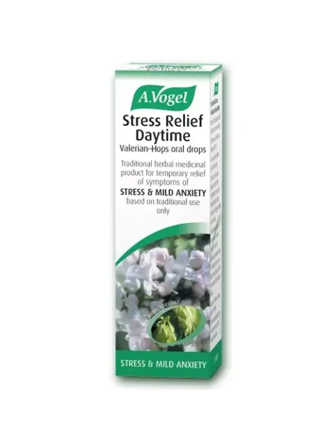 A.Vogel Stress Relief Daytime Valerian-Hops oral drops for stress and mild anxiety relief.