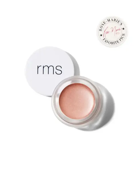 Open jar of peach-coloured cream with "rms" on the lid. Seal reads "Rose-Marie's Favourite Pick".
