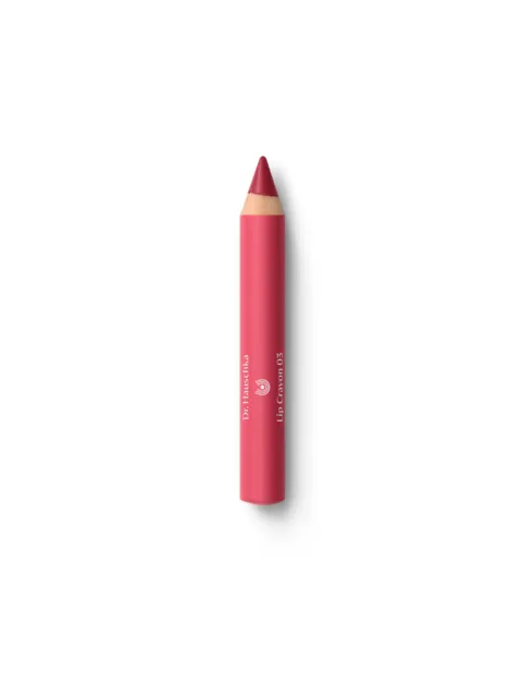 Red lip crayon with text: "Dr. Hauschka Lip Crayon 03".