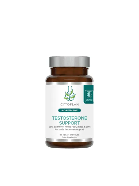 Cytoplan Testosterone Support, 60 vegan capsules, for male hormone support.