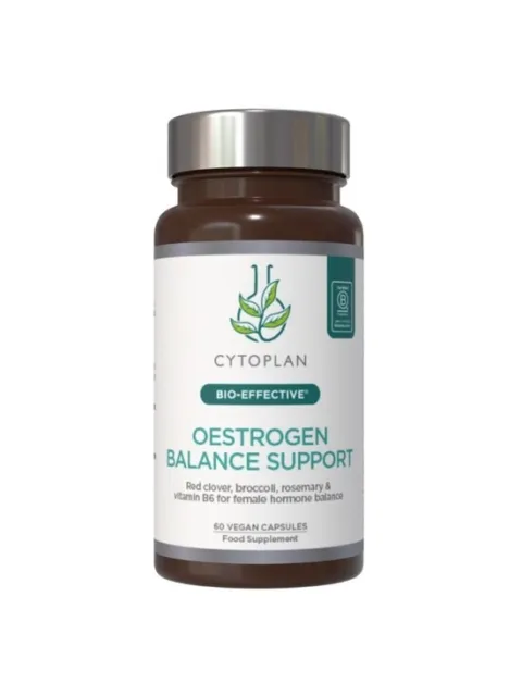 Cytoplan Oestrogen Balance Support, 60 vegan capsules, food supplement.