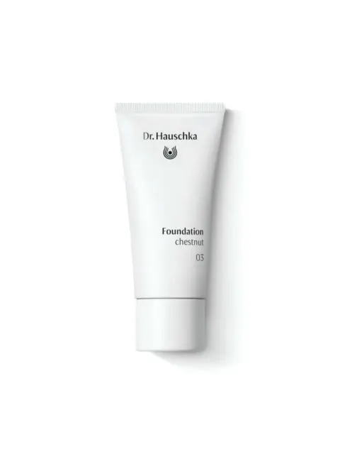 Dr. Hauschka Foundation tube, shade chestnut 03, white background.