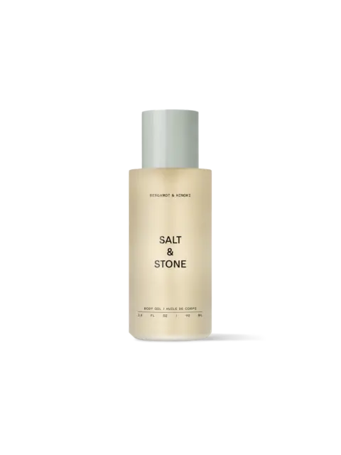 Salt & Stone body oil, bergamot and hinoki, 112 ml bottle.