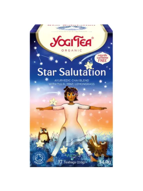 Yogi Tea Star Salutation, Ayurvedic chai blend with tulsi, mint, lemongrass, 17 teabags, 34.0g.