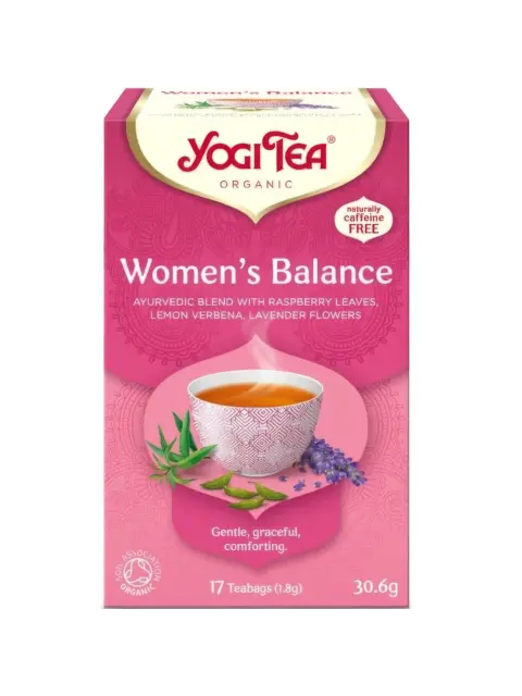 Yogi Tea Women's Balance, 17 teabags, organic, caffeine-free, raspberry leaves, lemon verbena, lavender.