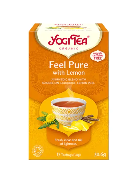 Yogi Tea Feel Pure with Lemon, 17 teabags, organic, caffeine-free, 30.6g.