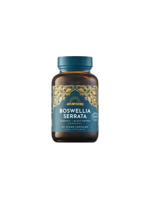 Boswellia Serrata capsules with turmeric and black pepper, 60 vegan capsules, food supplement.