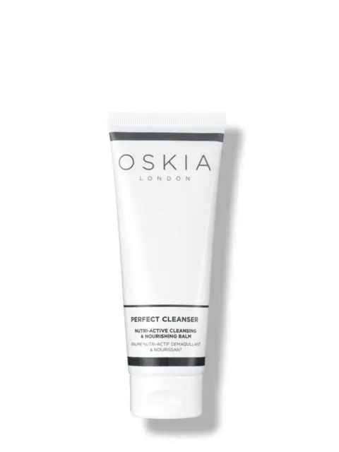 Oskia London Perfect Cleanser tube, white with black text.
