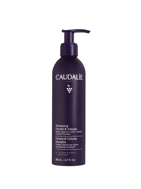 Caudalie Density & Volume Shampoo, 200 ml bottle with pump dispenser.