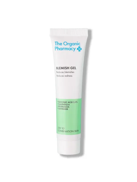 The Organic Pharmacy Blemish Gel for oily to combination skin, 2.5% succinic acid.