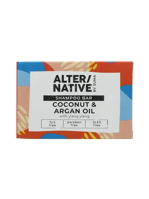 ALTER/NATIVE by Suma shampoo bar, coconut and argan oil, SLS and paraben free.