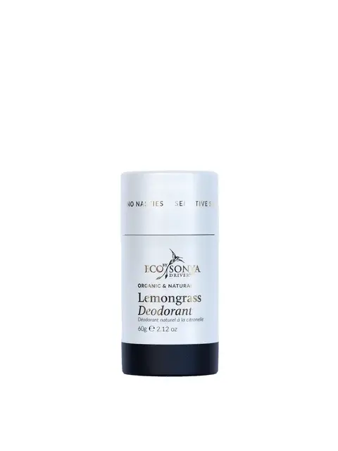 Eco by Sonya Lemongrass Deodorant, 60g, white and black container.