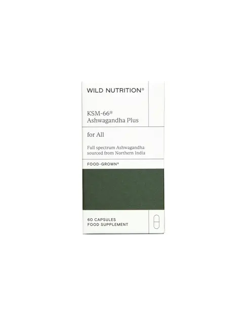 Wild Nutrition KSM-66 Ashwagandha Plus, 60 capsules, food supplement.