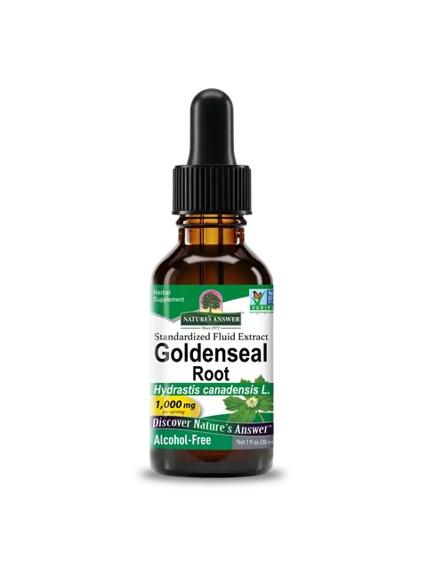 Nature's Answer Goldenseal Root extract, 1,000 mg, alcohol-free, 30 ml bottle.