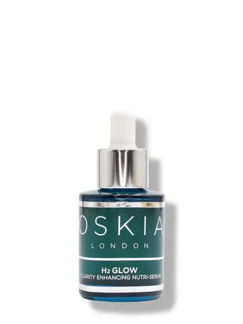Oskia London H2 Glow Clarity Enhancing Nutri-Serum bottle with dropper.