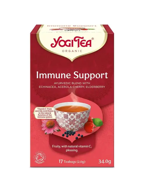 Yogi Tea Immune Support, 17 bags, echinacea, acerola cherry, elderberry, organic, 34.0g.