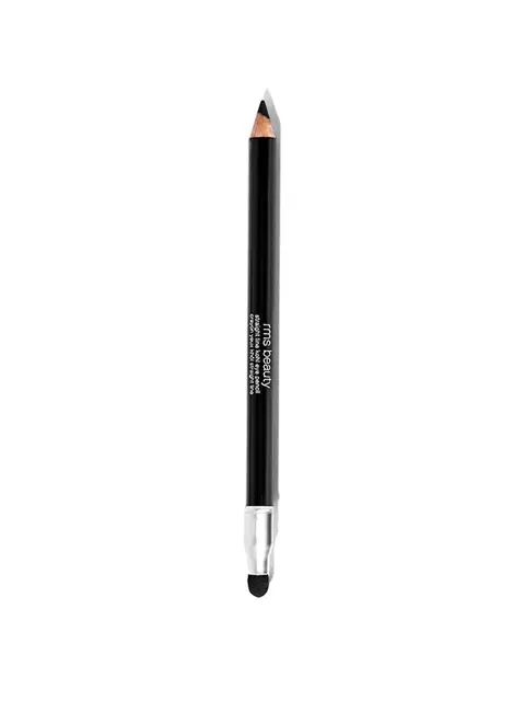 Black eyeliner pencil with smudger tip, labelled "rms beauty".