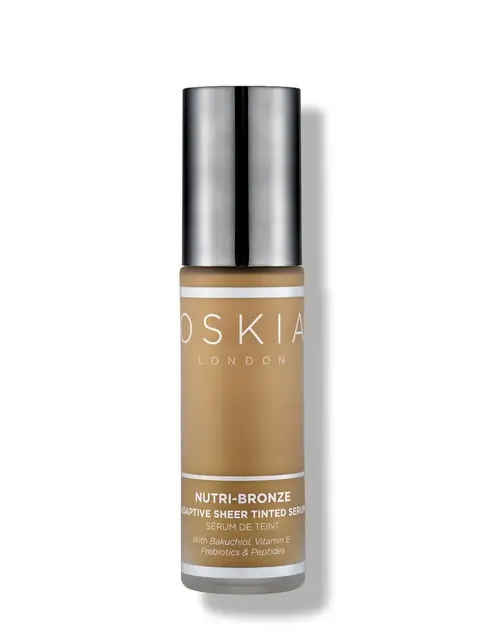 Oskia Nutri-Bronze Adaptive Sheer Tinted Serum with Bakuchiol and Vitamin E.