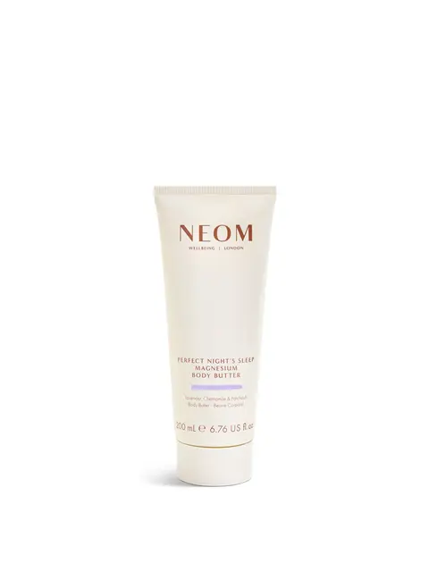 NEOM body butter tube, 200ml, lavender, chamomile, patchouli.