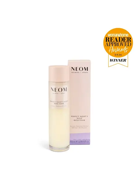NEOM Perfect Night's Sleep Bath Foam, 200ml, with award badge from Woman & Home 2026.