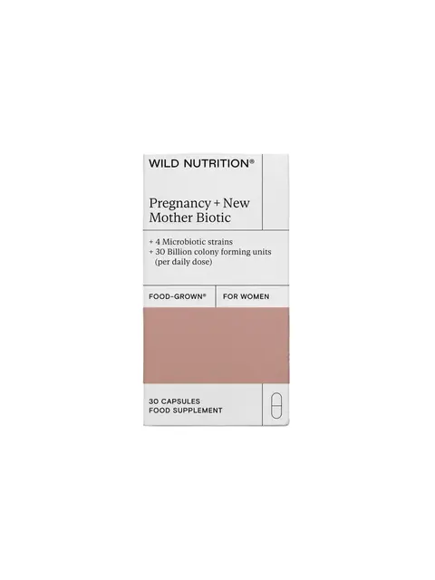 Wild Nutrition Pregnancy + New Mother Biotic, 30 capsules, food supplement.